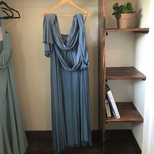 Lulu’s Tricks of the Trade Slate Blue Wrap Dress